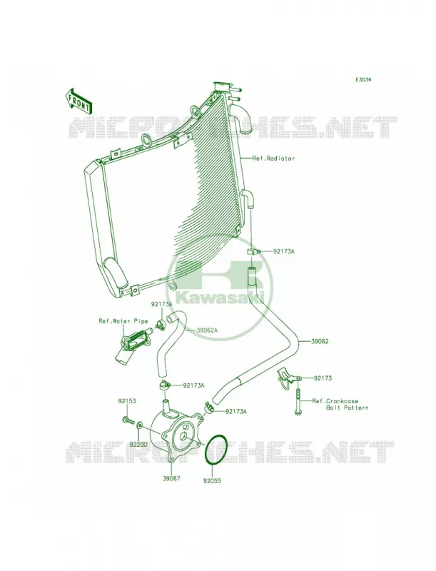 Oil Cooler Kawasaki MOTOS 1400 2015 Ninja ZX-14R ABS  ZX1400FFFA