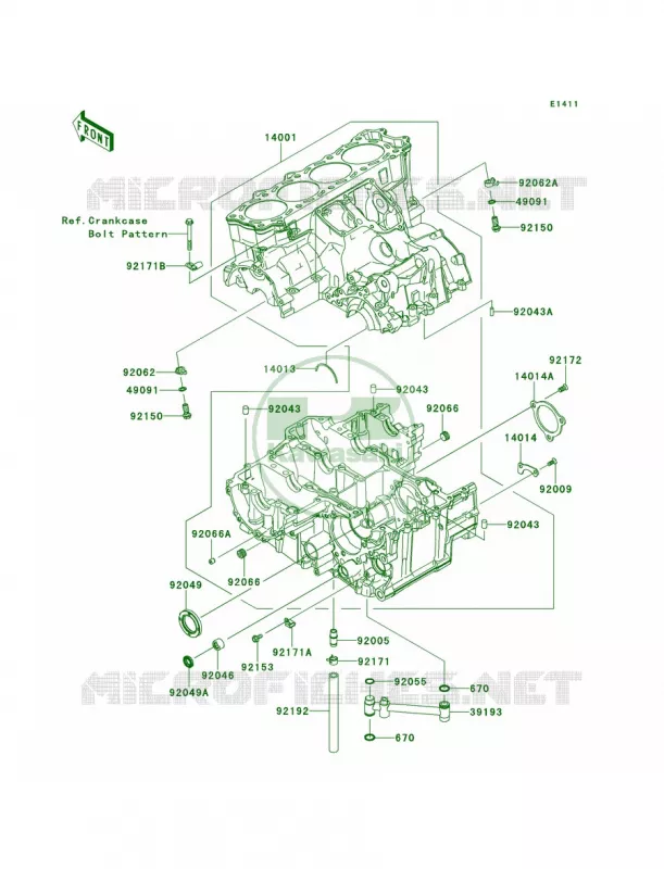 Crankcase Kawasaki MOTOS 1400 2014 Ninja ZX-14R  ZX1400EEFA