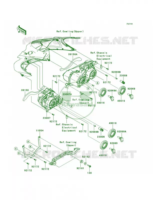 Headlights Kawasaki MOTOS 1400 2014 Ninja ZX-14R  ZX1400EEFA