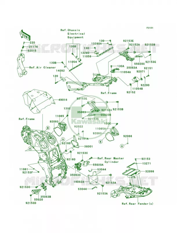 Frame Fittings Kawasaki MOTOS 1400 2014 Ninja ZX-14R ABS  ZX1400FEFA