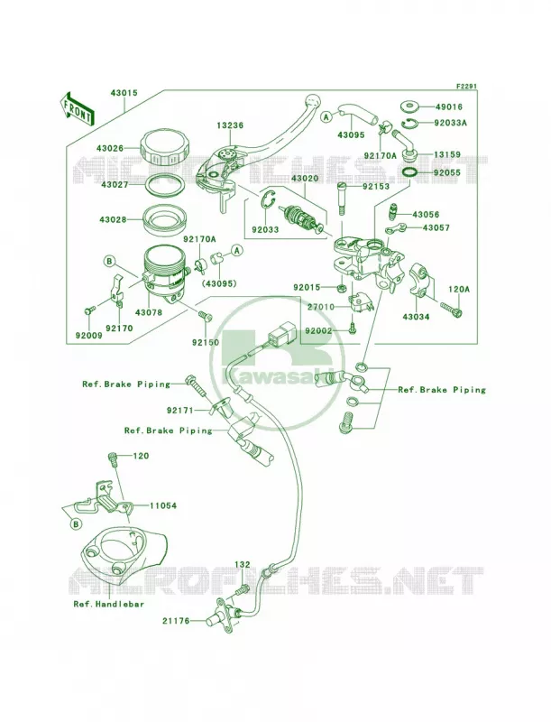 Front Master Cylinder Kawasaki MOTOS 1400 2014 Ninja ZX-14R ABS  ZX1400FEFA