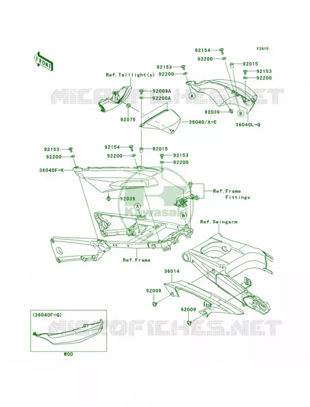 Side CoversChain Cover Kawasaki MOTOS 1400 2014 Ninja ZX-14R ABS  ZX1400FEFA