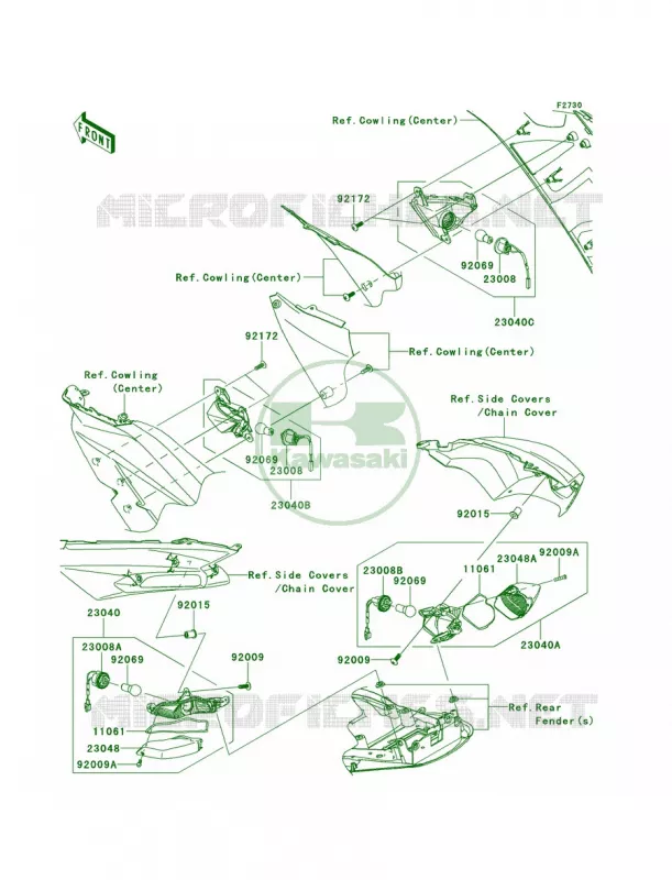 Turn Signals Kawasaki MOTOS 1400 2014 Ninja ZX-14R ABS  ZX1400FEFA
