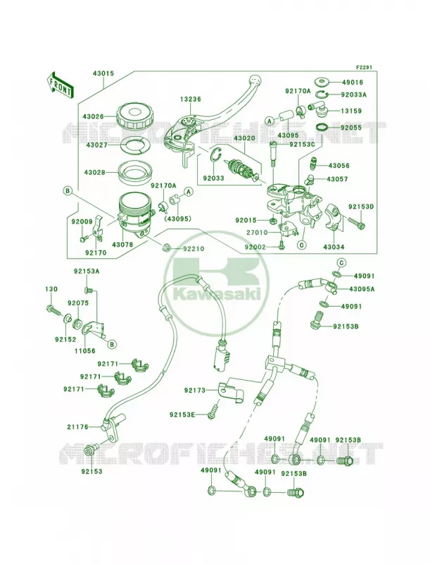 Front Master Cylinder Kawasaki MOTOS 1000 2014 Ninja ZX-10R  ZX1000JEF