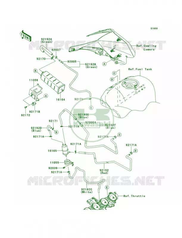 Fuel Evaporative SystemCA Kawasaki MOTOS 1000 2014 Ninja ZX-10R  ZX1000JEF