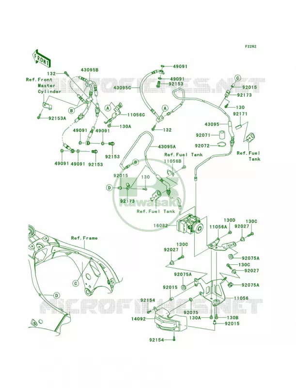 Brake Piping Kawasaki MOTOS 1000 2014 Ninja ZX-10R ABS  ZX1000KEF