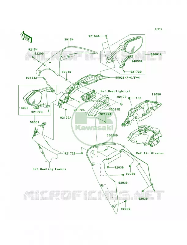 Cowling Kawasaki MOTOS 1000 2014 Ninja ZX-10R ABS  ZX1000KEF
