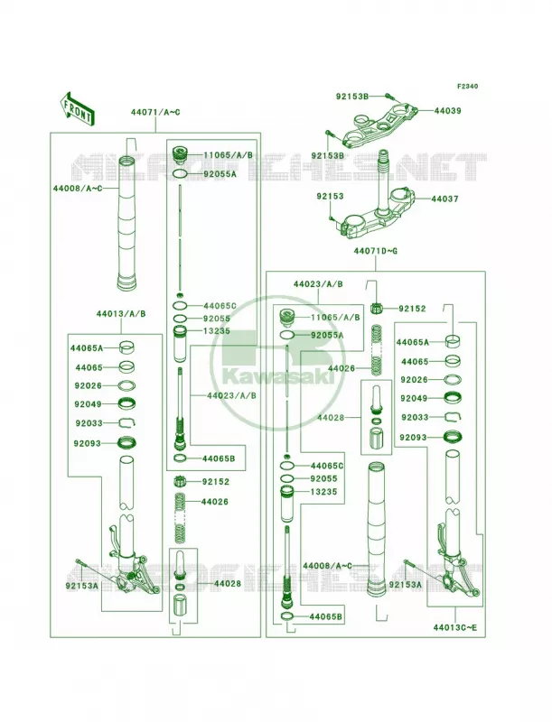 Front Fork Kawasaki MOTOS 1000 2014 Ninja ZX-10R ABS  ZX1000KEF