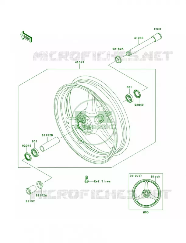 Front Wheel Kawasaki MOTOS 1000 2014 Ninja ZX-10R ABS  ZX1000KEF