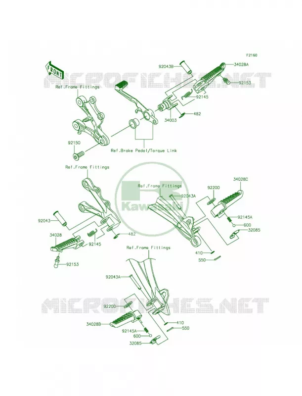 Footrests Kawasaki MOTOS 636 2014 Ninja ZX-6R  ZX636EEF