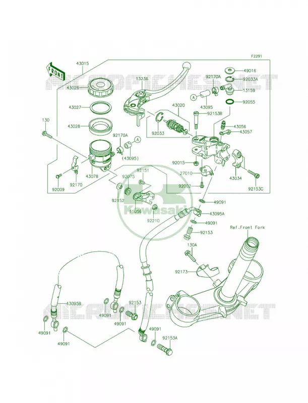 Front Master Cylinder Kawasaki MOTOS 636 2014 Ninja ZX-6R  ZX636EEF