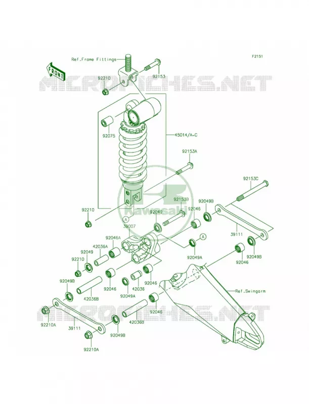 SuspensionShock Absorber Kawasaki MOTOS 636 2014 Ninja ZX-6R  ZX636EEF