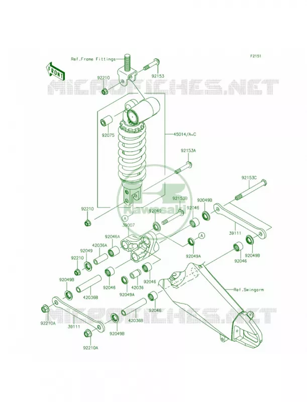 SuspensionShock Absorber Kawasaki MOTOS 636 2014 Ninja ZX-6R  ZX636EEF