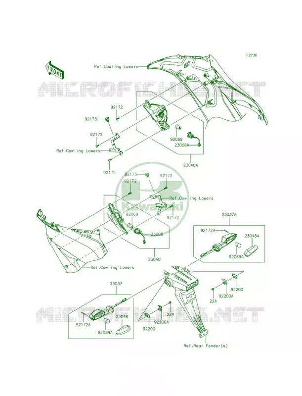 Turn Signals Kawasaki MOTOS 636 2014 Ninja ZX-6R  ZX636EEF