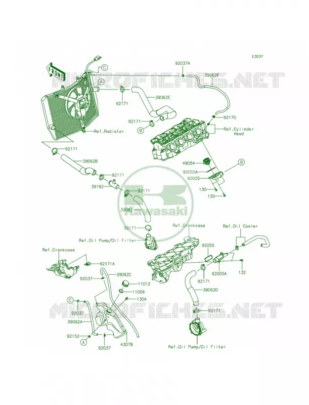 Water Pipe Kawasaki MOTOS 636 2014 Ninja ZX-6R  ZX636EEF