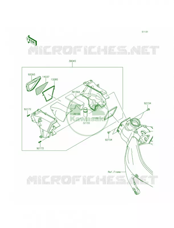 Air Duct Kawasaki MOTOS 636 2014 Ninja ZX-6R ABS  ZX636FEF