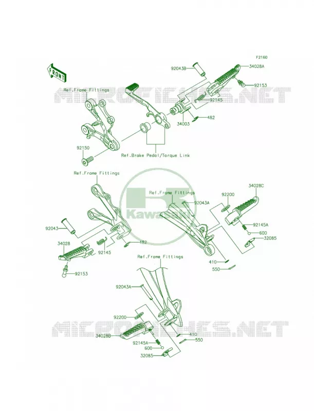 Footrests Kawasaki MOTOS 636 2014 Ninja ZX-6R ABS  ZX636FEF