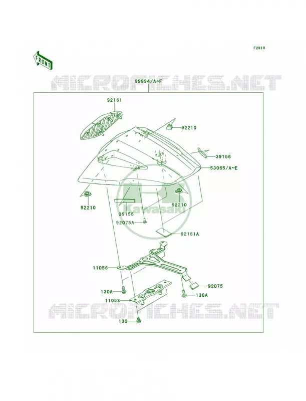 AccessorySingle Seat Cover Kawasaki MOTOS 1000 2013 Ninja ZX-10R  ZX1000JDF