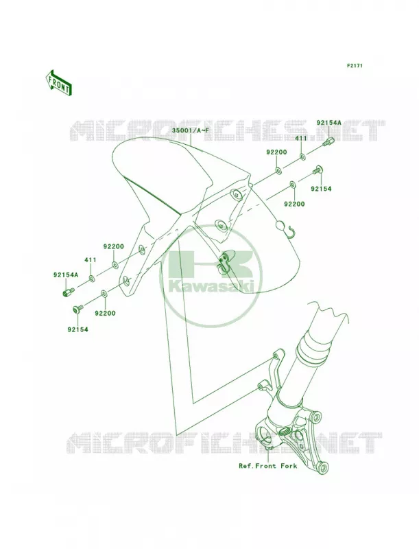 Front Fenders Kawasaki MOTOS 1000 2013 Ninja ZX-10R  ZX1000JDF