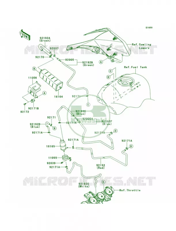 Fuel Evaporative SystemCA Kawasaki MOTOS 1000 2013 Ninja ZX-10R  ZX1000JDF