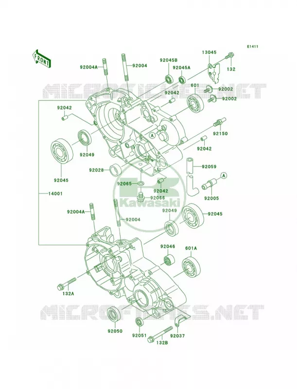 Crankcase Kawasaki MOTOS 200 2003 KDX200  KDX200-H9