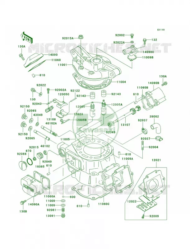 Cylinder HeadCylinder Kawasaki MOTOS 200 2003 KDX200  KDX200-H9