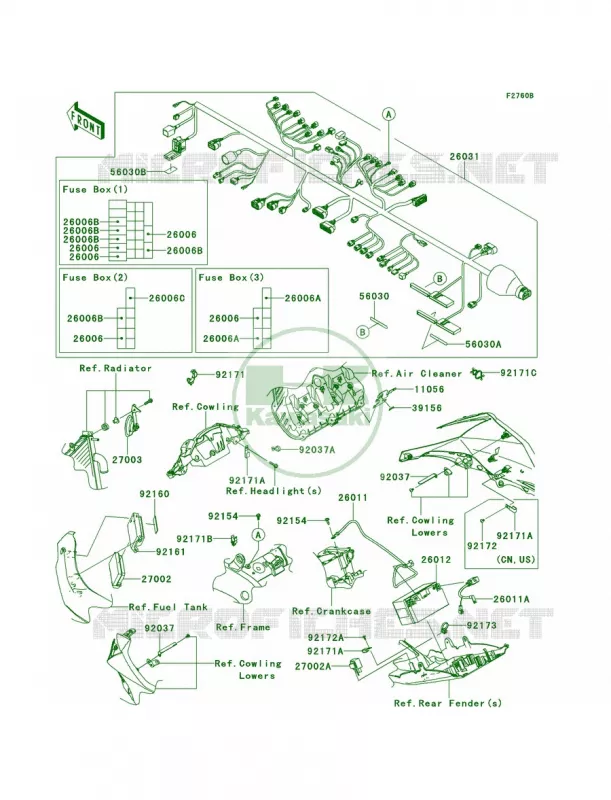 Chassis Electrical EquipmentKDFKEF Kawasaki MOTOS 1000 2013 Ninja ZX-10R ABS  ZX1000KDF
