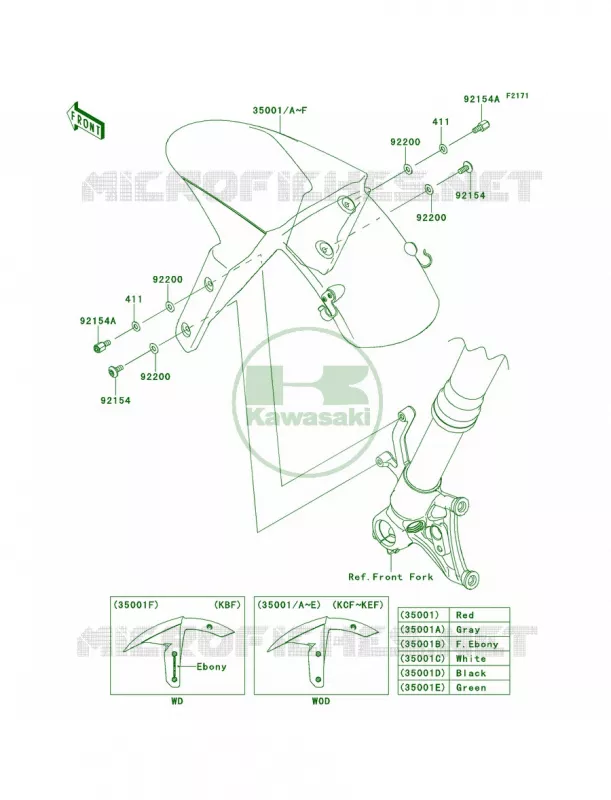 Front Fenders Kawasaki MOTOS 1000 2013 Ninja ZX-10R ABS  ZX1000KDF