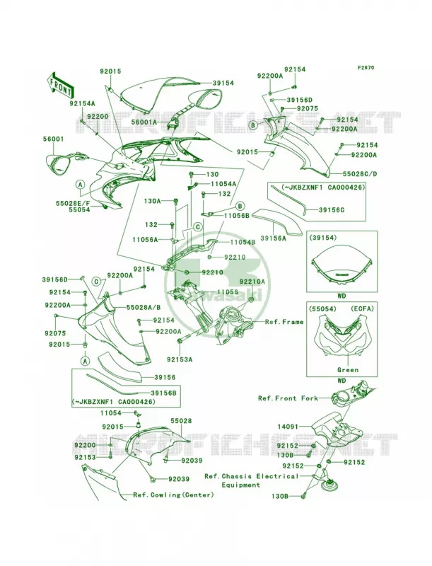 CowlingUpperECFECFA Kawasaki MOTOS 1400 2013 Ninja ZX-14R  ZX1400EDF