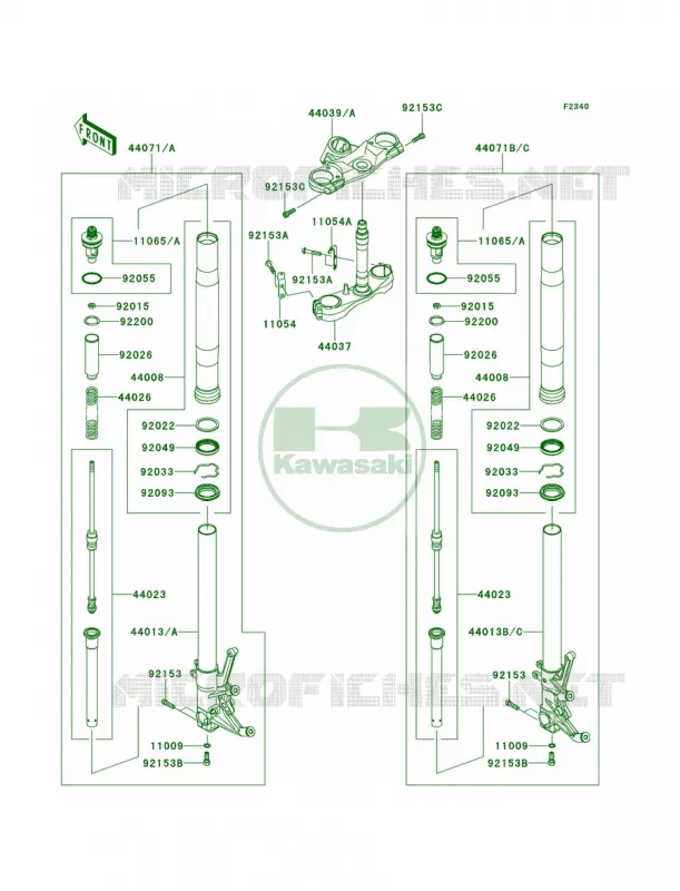 Front Fork Kawasaki MOTOS 1400 2013 Ninja ZX-14R  ZX1400EDF