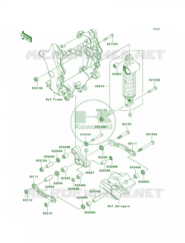 SuspensionShock Absorber Kawasaki MOTOS 1400 2013 Ninja ZX-14R  ZX1400EDF