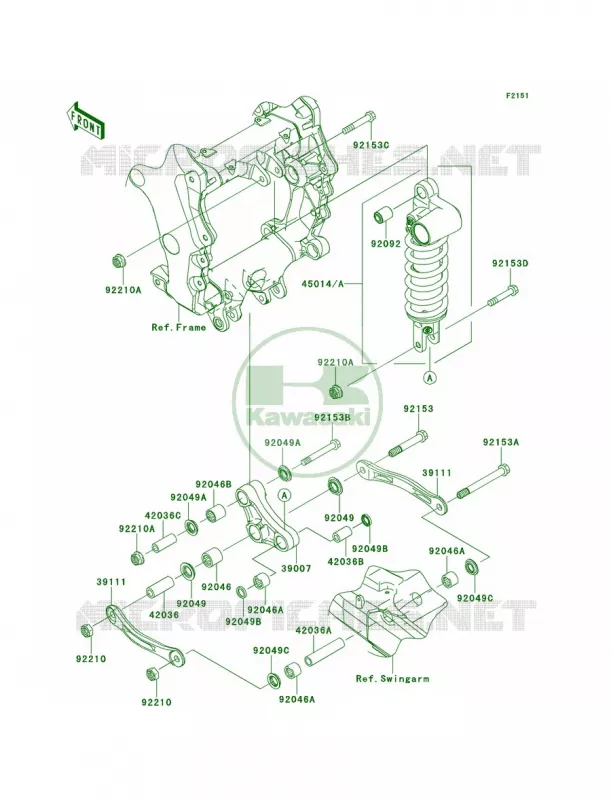 SuspensionShock Absorber Kawasaki MOTOS 1400 2013 Ninja ZX-14R ABS  ZX1400FDF