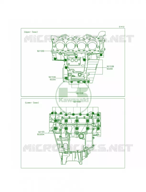 Crankcase Bolt Pattern Kawasaki MOTOS 636 2013 Ninja ZX-6R ABS  ZX636FDF