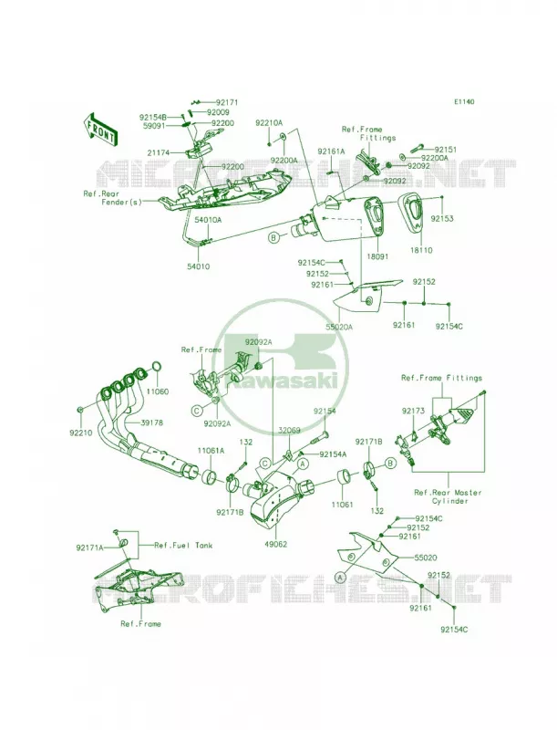 Mufflers Kawasaki MOTOS 636 2013 Ninja ZX-6R ABS  ZX636FDF