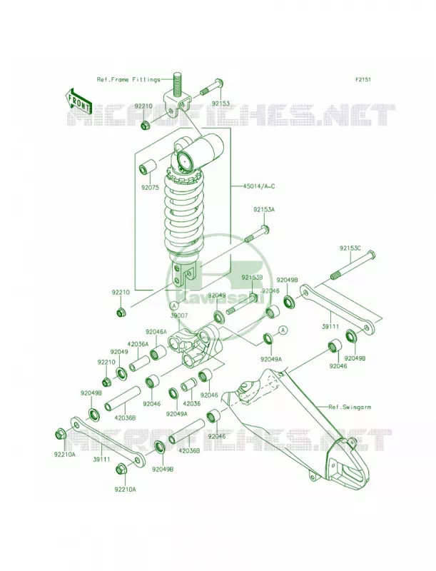 SuspensionShock Absorber Kawasaki MOTOS 636 2013 Ninja ZX-6R ABS  ZX636FDF