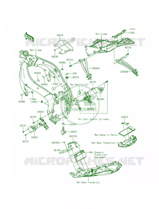 Frame Fittings Kawasaki MOTOS 636 2013 Ninja ZX-6R   ZX636EDF