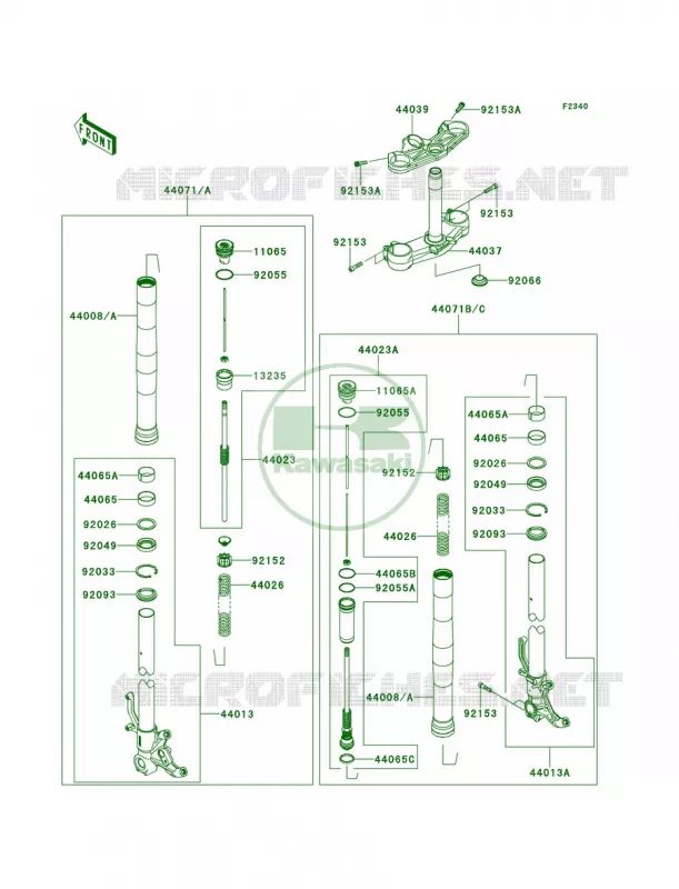 Front Fork Kawasaki MOTOS 636 2013 Ninja ZX-6R   ZX636EDF