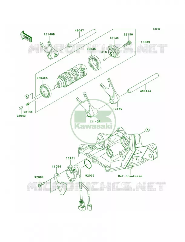 Gear Change DrumShift Forks Kawasaki MOTOS 636 2013 Ninja ZX-6R   ZX636EDF