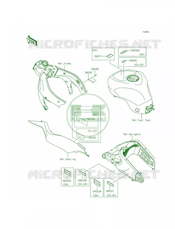 Labels Kawasaki MOTOS 636 2013 Ninja ZX-6R   ZX636EDF