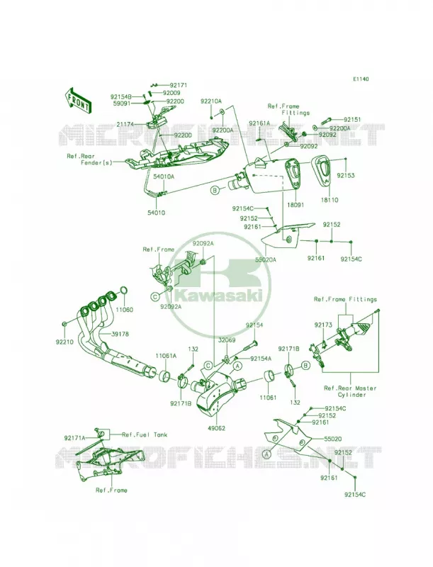 Mufflers Kawasaki MOTOS 636 2013 Ninja ZX-6R   ZX636EDF