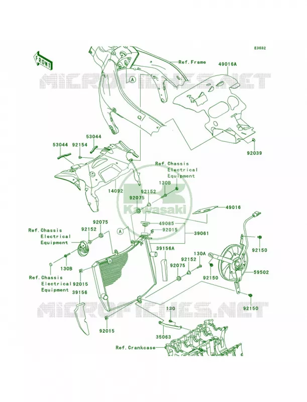 Radiator Kawasaki MOTOS 636 2013 Ninja ZX-6R   ZX636EDF