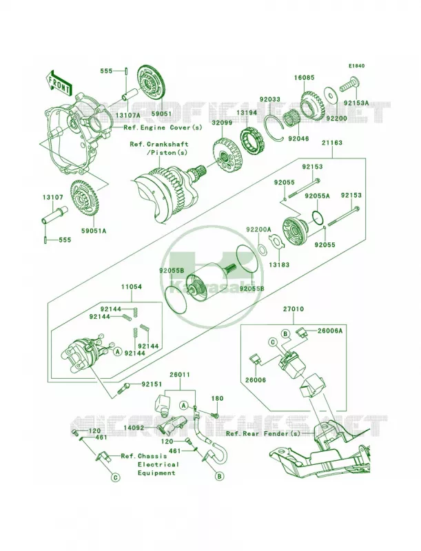 Starter Motor Kawasaki MOTOS 636 2013 Ninja ZX-6R   ZX636EDF