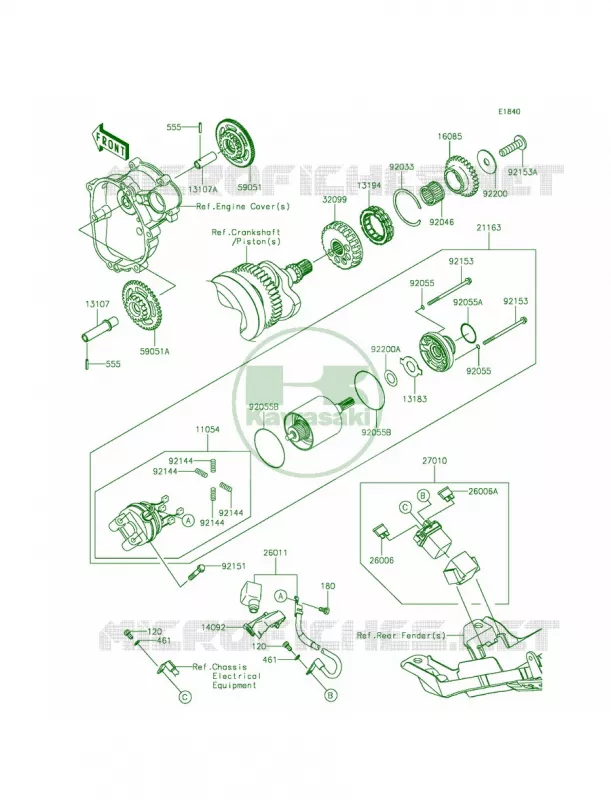 Starter Motor Kawasaki MOTOS 636 2013 Ninja ZX-6R   ZX636EDF