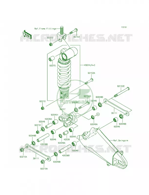 SuspensionShock Absorber Kawasaki MOTOS 636 2013 Ninja ZX-6R   ZX636EDF