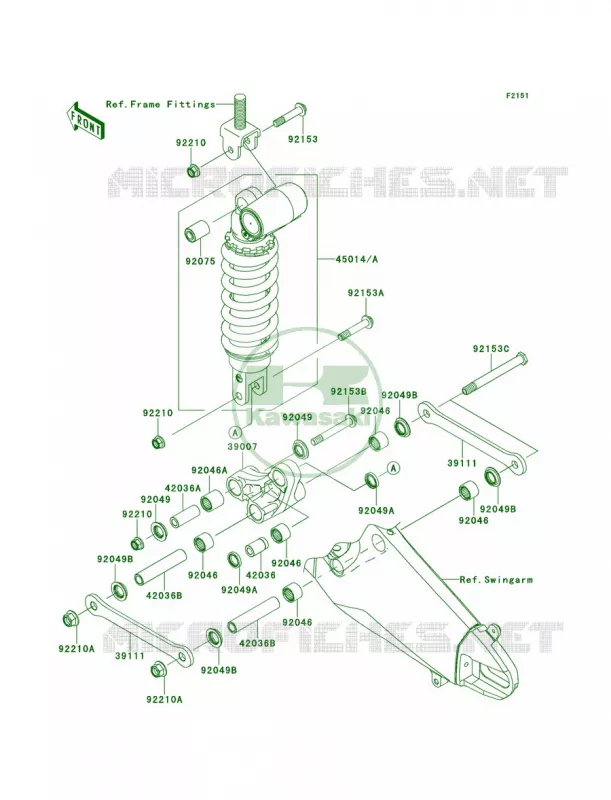 SuspensionShock Absorber Kawasaki MOTOS 636 2013 Ninja ZX-6R   ZX636EDF