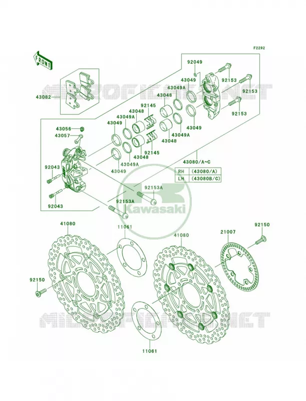 Front Brake Kawasaki MOTOS 1400 2012 Ninja ZX-14R  ZX1400ECF