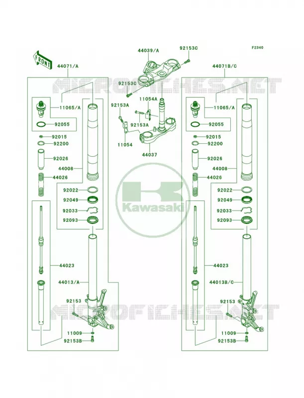 Front Fork Kawasaki MOTOS 1400 2012 Ninja ZX-14R  ZX1400ECF