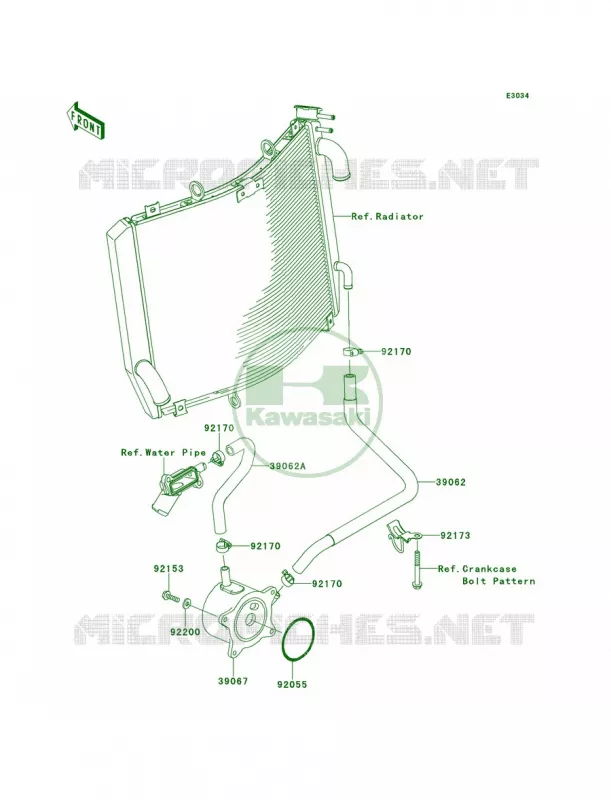 Oil Cooler Kawasaki MOTOS 1400 2012 Ninja ZX-14R  ZX1400ECF
