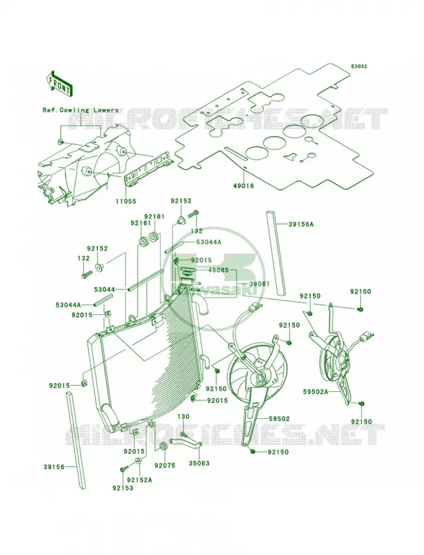 Radiator Kawasaki MOTOS 1400 2012 Ninja ZX-14R  ZX1400ECF