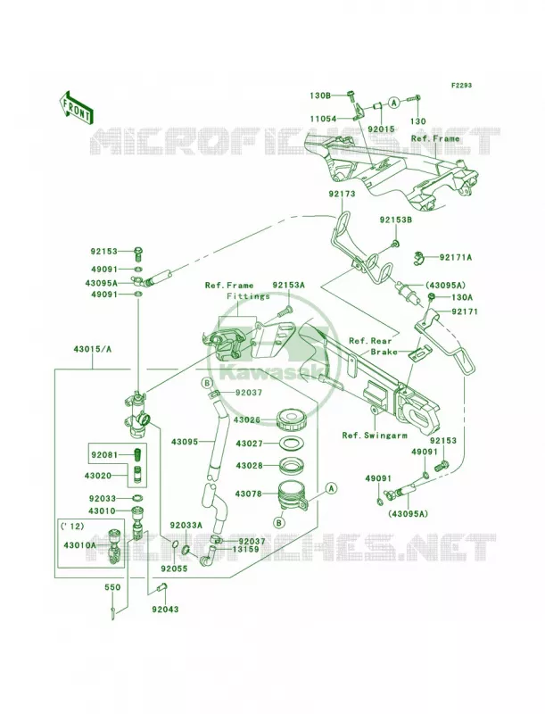 Rear Master Cylinder Kawasaki MOTOS 1400 2012 Ninja ZX-14R  ZX1400ECF